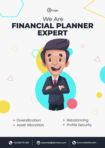 Flyer template design for financial planner expert