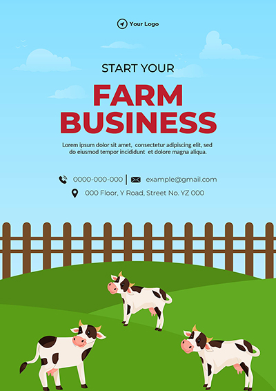 Flyer template of start your farm business
