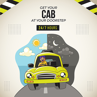 Get cab at your doorstep banner template
