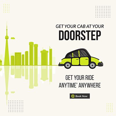 Get cab at your doorstep template banner