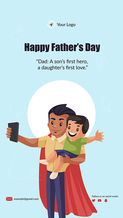 Happy father’s day portrait template