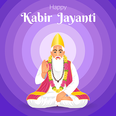Happy saint kabir das jayanti template banner