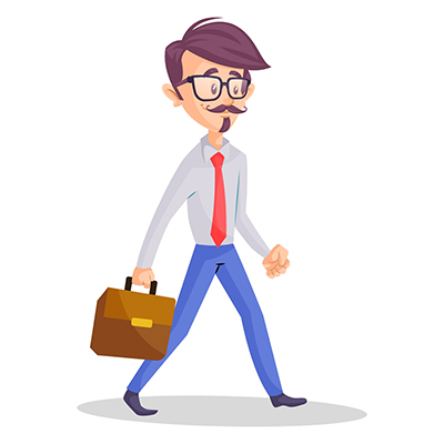 Indian man holding briefcase in hand and going for office