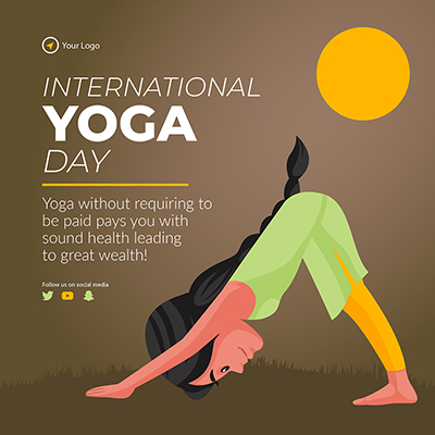 International yoga day template banner