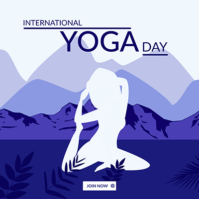 International yoga day with a banner template