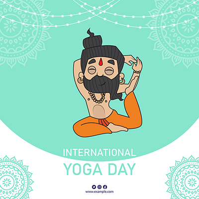 International yoga day with a template banner