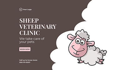 Landscape template of sheep veterinary clinic we take care of pets