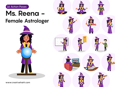 Ms. Reena – Female Astrologer Vector Bundle