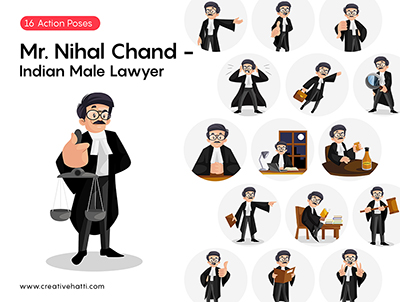Mr. Nihal Chand- Indian Male Lawyer Vector Bundle