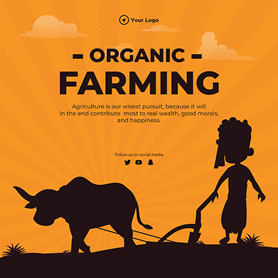 Organic farming banner template agriculture is wisest pursuit