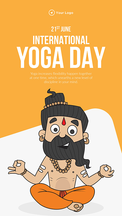 Portrait for an international yoga day template