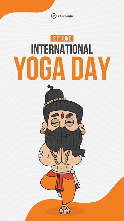 Portrait for the international yoga day template
