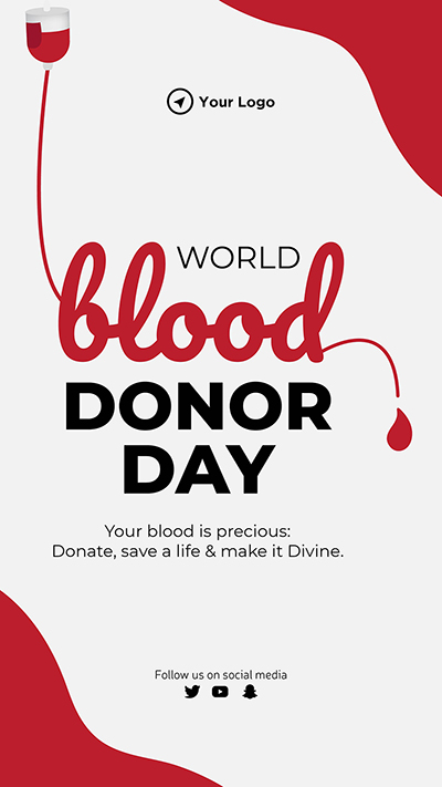 Portrait for the world blood donor day template