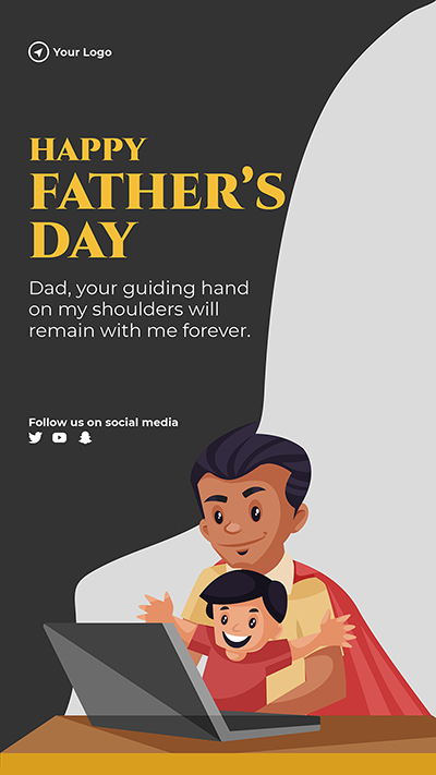 Portrait template for happy father’s day