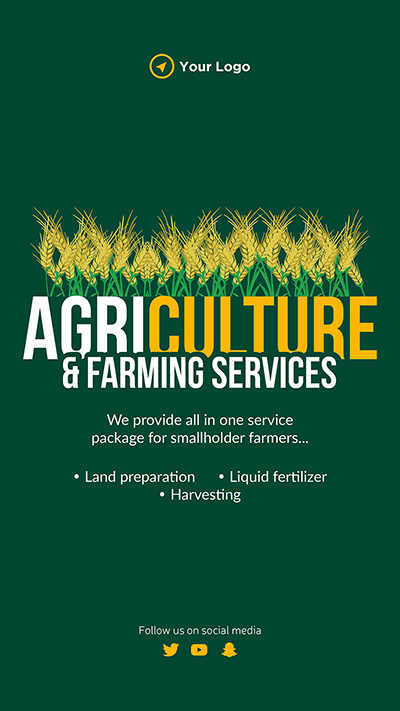 Portrait template for the agriculture and farming services