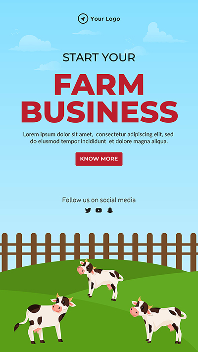 Portrait template of start your farm business
