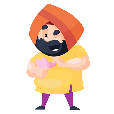 Punjabi man is counting money Punjabi man is counting money