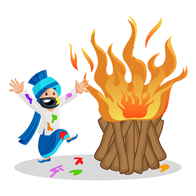 Punjabi man is dancing near the fire