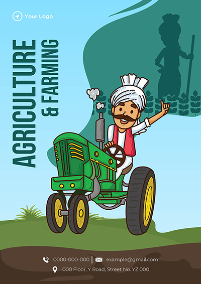 Template Flyer of the agriculture and farming design