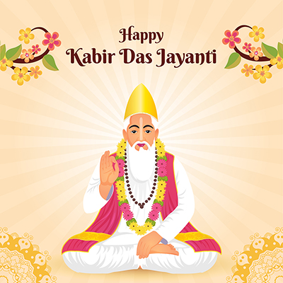 Template banner for happy kabir das jayanti