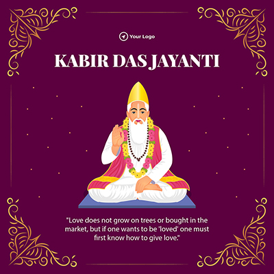 Template banner of a kabir das jayanti
