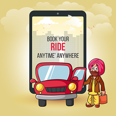 Template banner of book ride anytime anywhere