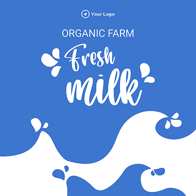 Template banner of fresh milk organic farm