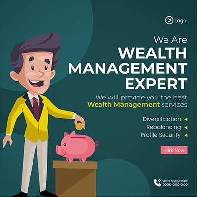 Template banner of wealth management expert design