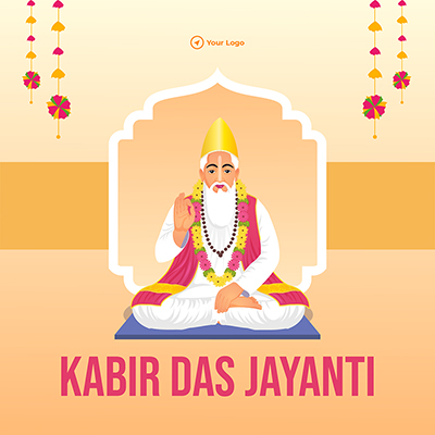 Template banner with a kabir das jayanti
