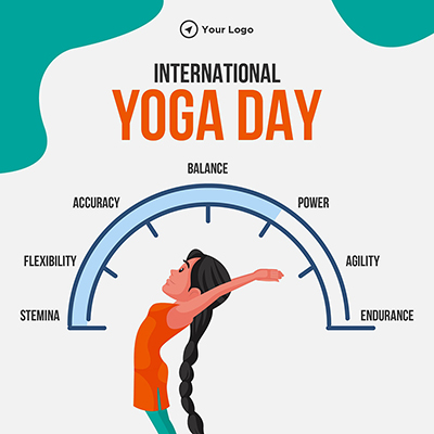 Template banner with an international yoga day