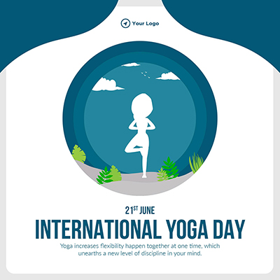 Template banner with international yoga day