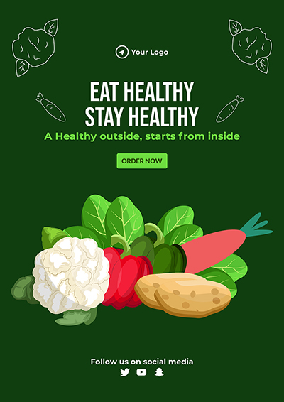 Template flyer of eat healthy stay healthy