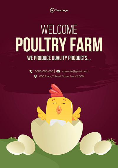 Template flyer of poultry bird farm produce quality products