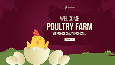 Template landscape of poultry bird farm produce quality products