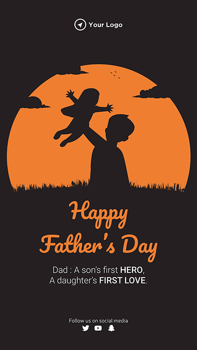 Portrait template of happy father’s day design