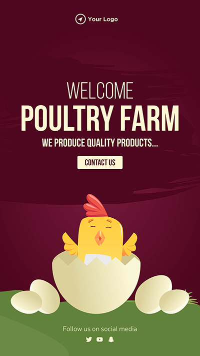 Template portrait of poultry bird farm produce quality products