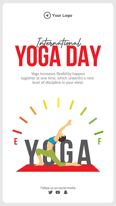 Template portrait with the international yoga day