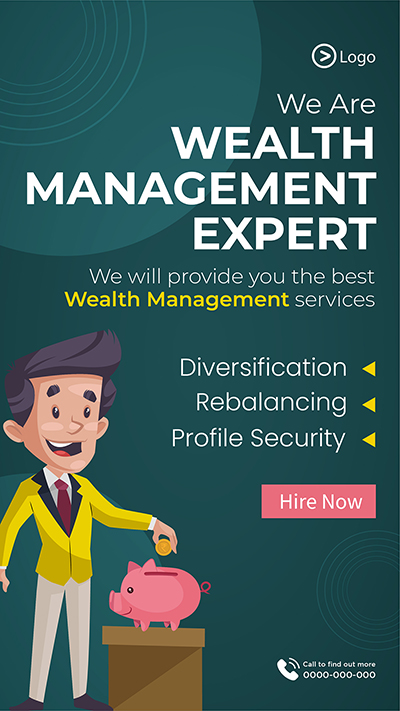 Wealth management expert portrait template design