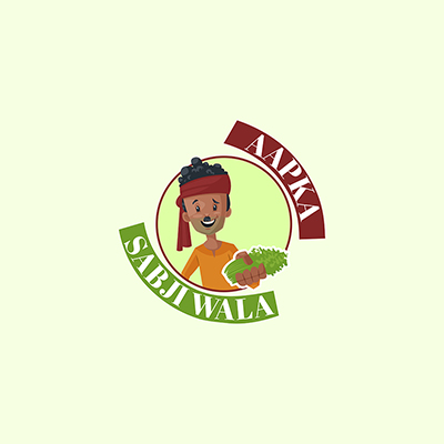 Aapka sabjiwala vector mascot logo template