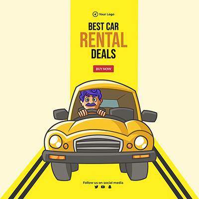 Banner template for best car rental deals