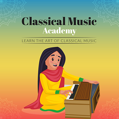 Banner template of classical music academy