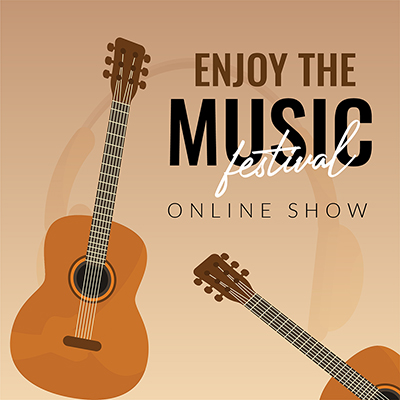 Banner template of enjoy the music festival online show