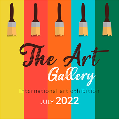 Banner template of the art gallery international art exhibition