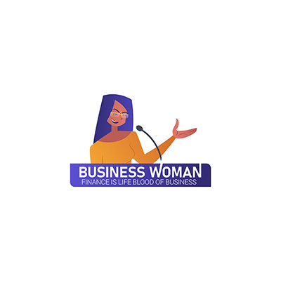 Business woman vector mascot logo template