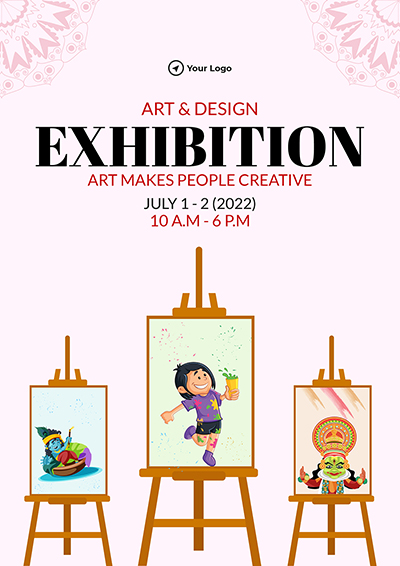 Flyer template of art and design creative exhibition