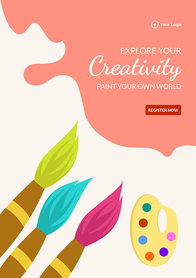 Flyer template of explore your creativity with painting