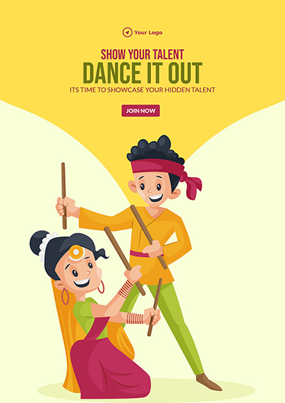 Flyer template of show your talent with dance