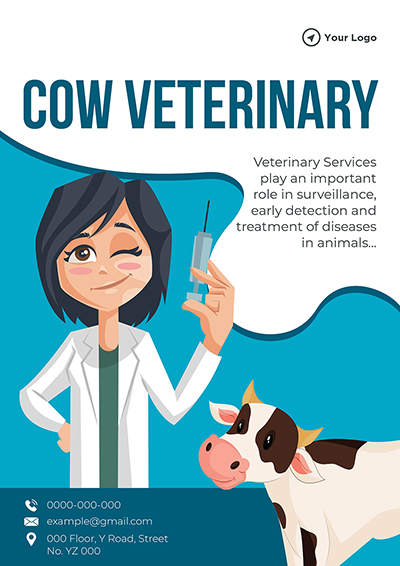 Flyer template of the cow veterinary services