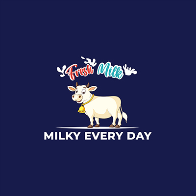 Fresh milk vector mascot logo template