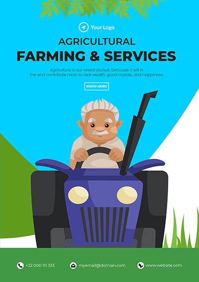 Flyer template of the agricultural and farming services